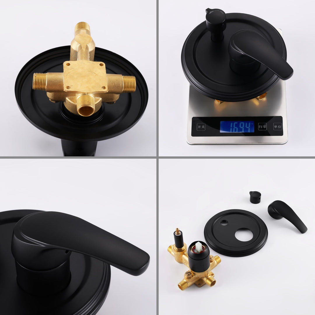 9inch/10inch/12inch 2-Spray Patterns with 1.8 GPM Wall Mount Dual Shower Heads with Hand Shower
