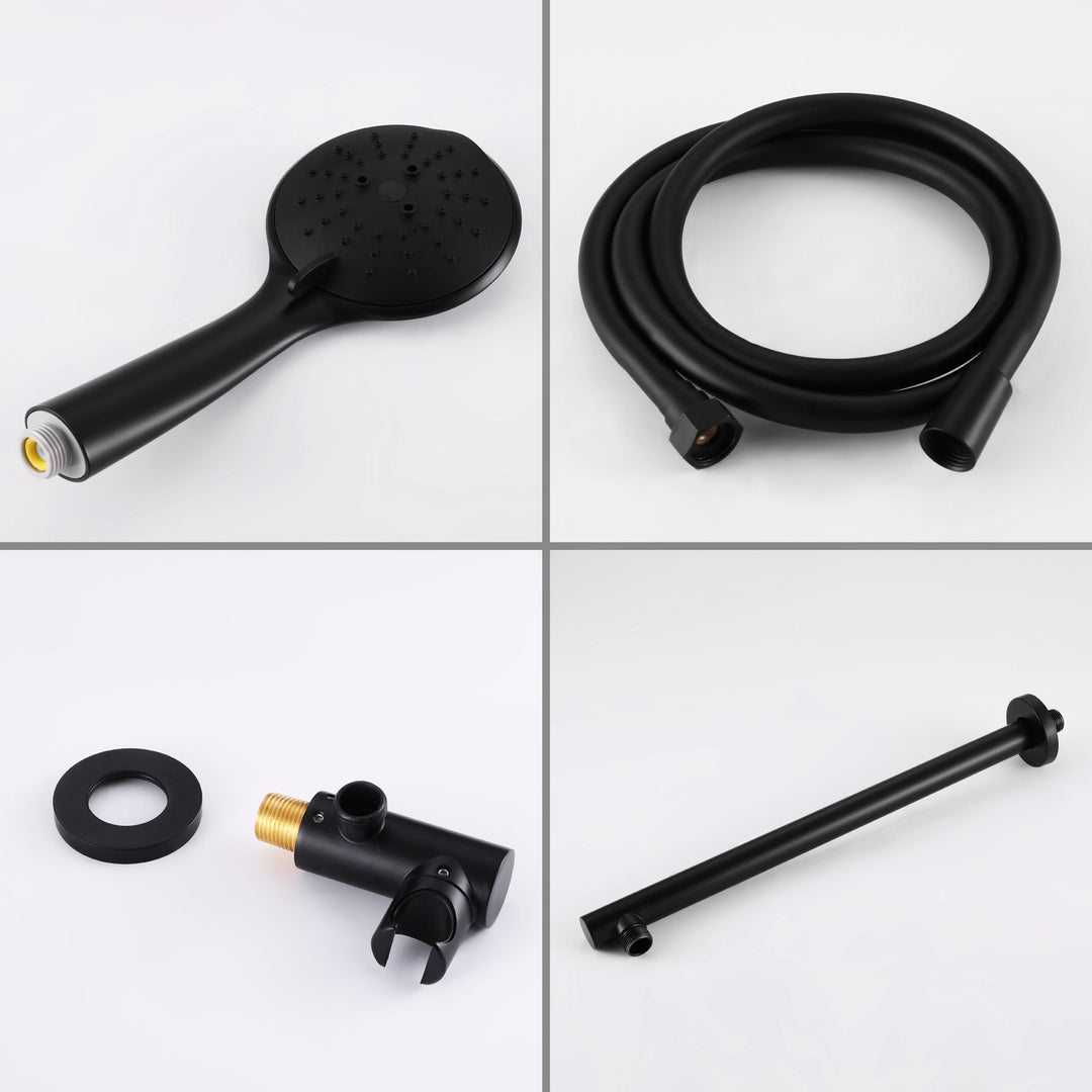 9inch/10inch/12inch 2-Spray Patterns with 1.8 GPM Wall Mount Dual Shower Heads with Hand Shower