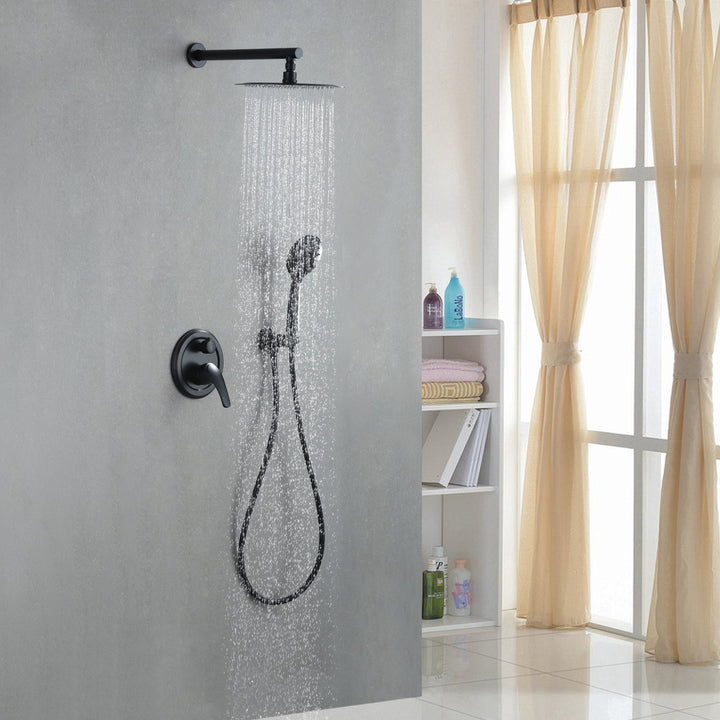 9inch/10inch/12inch 2-Spray Patterns with 1.8 GPM Wall Mount Dual Shower Heads with Hand Shower