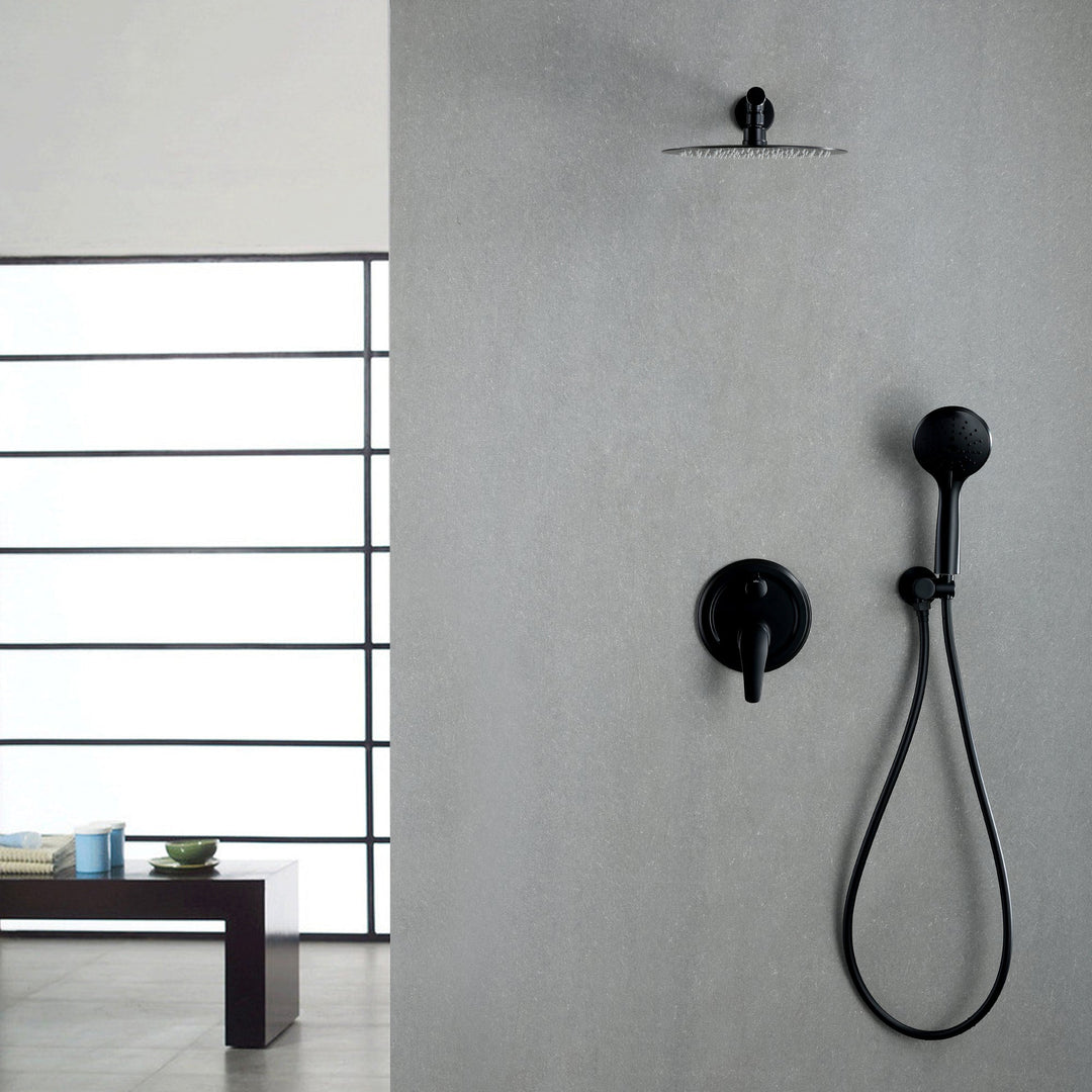 9inch/10inch/12inch 2-Spray Patterns with 1.8 GPM Wall Mount Dual Shower Heads with Hand Shower