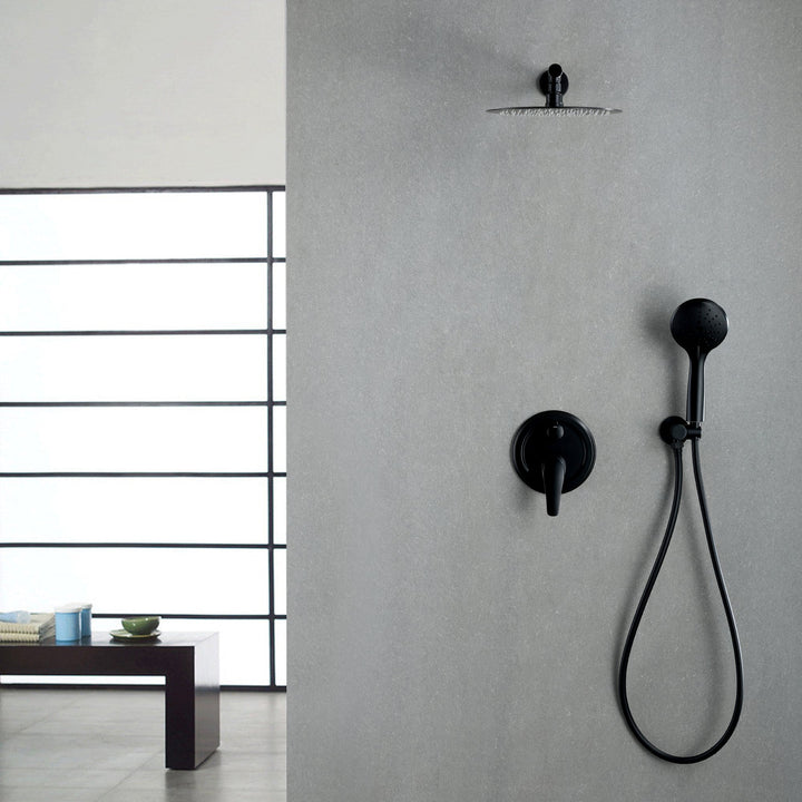 9inch/10inch/12inch 2-Spray Patterns with 1.8 GPM Wall Mount Dual Shower Heads with Hand Shower