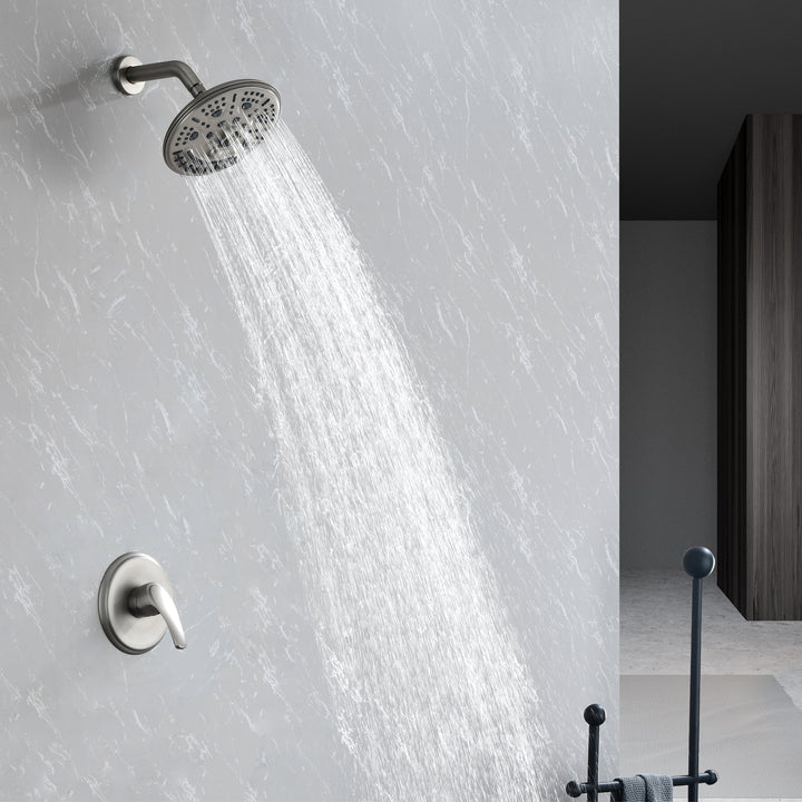 Single Handle 3-Spray Round Shower Faucet with Rough-In Valve