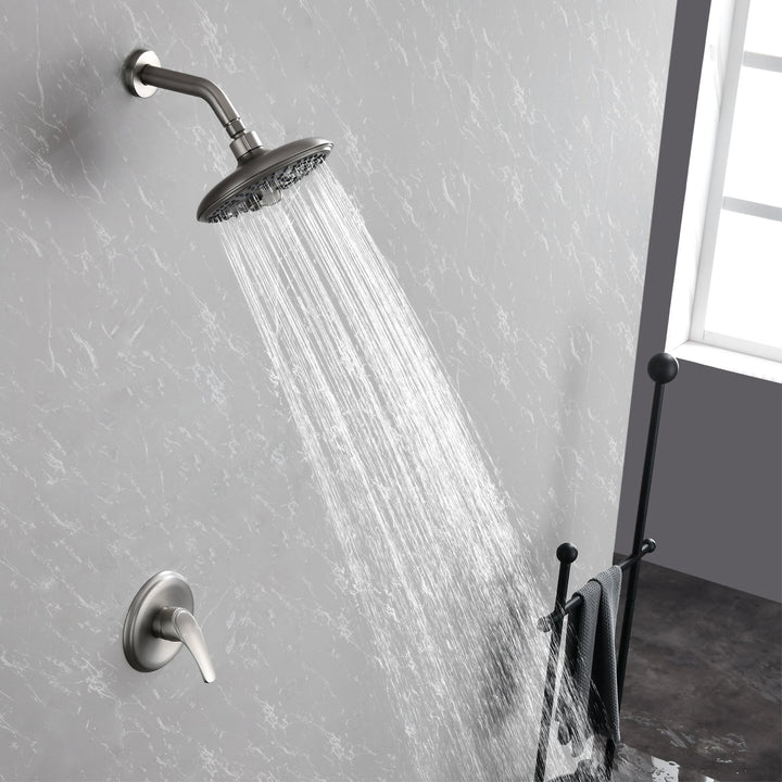 Single Handle 3-Spray Round Shower Faucet with Rough-In Valve