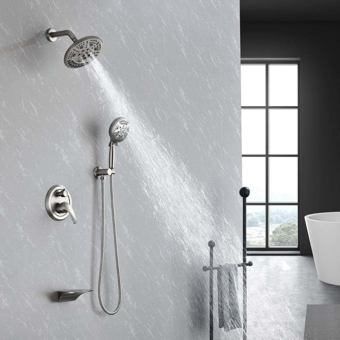 Single-Handle 3-Spray Round High Pressure Shower Faucet (Valve Included)