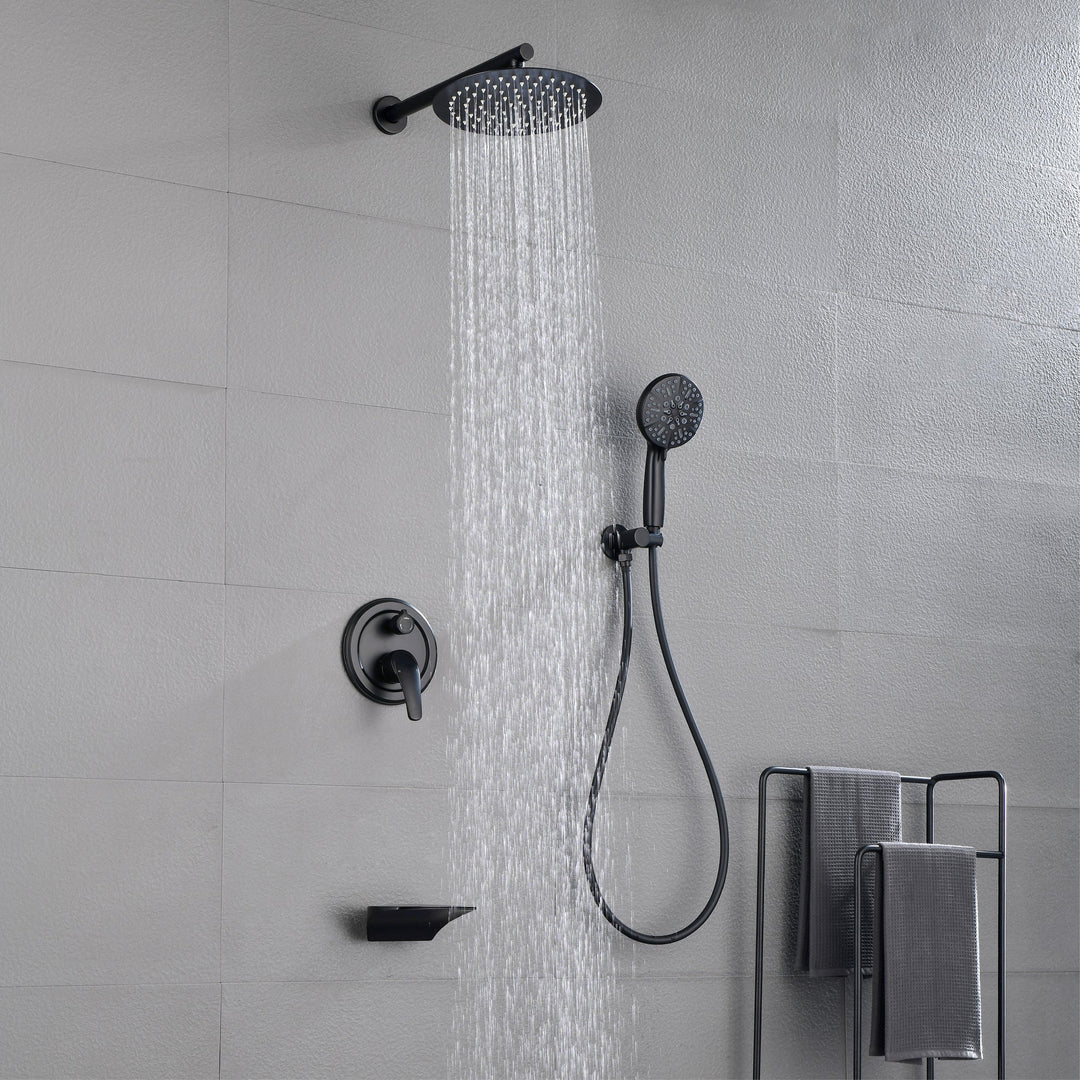 10 inch Single-Handle 3-Spray Round High Pressure Shower Faucet