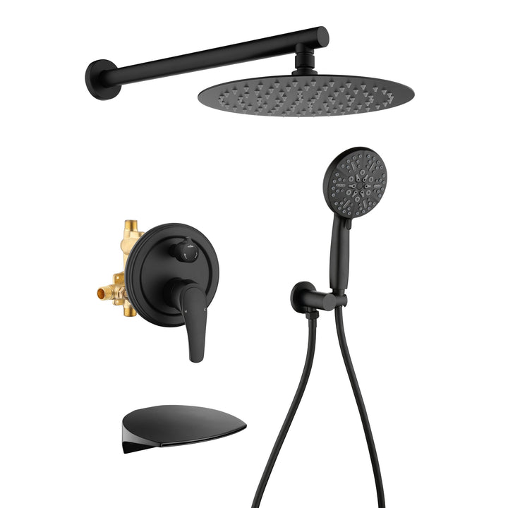 10 inch Single-Handle 3-Spray Round High Pressure Shower Faucet