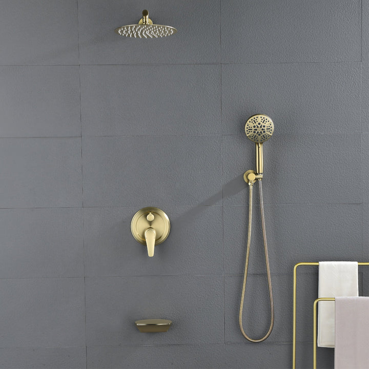 10 inch Single-Handle 3-Spray Round High Pressure Shower Faucet