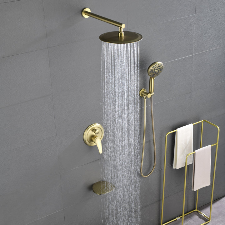 10 inch Single-Handle 3-Spray Round High Pressure Shower Faucet