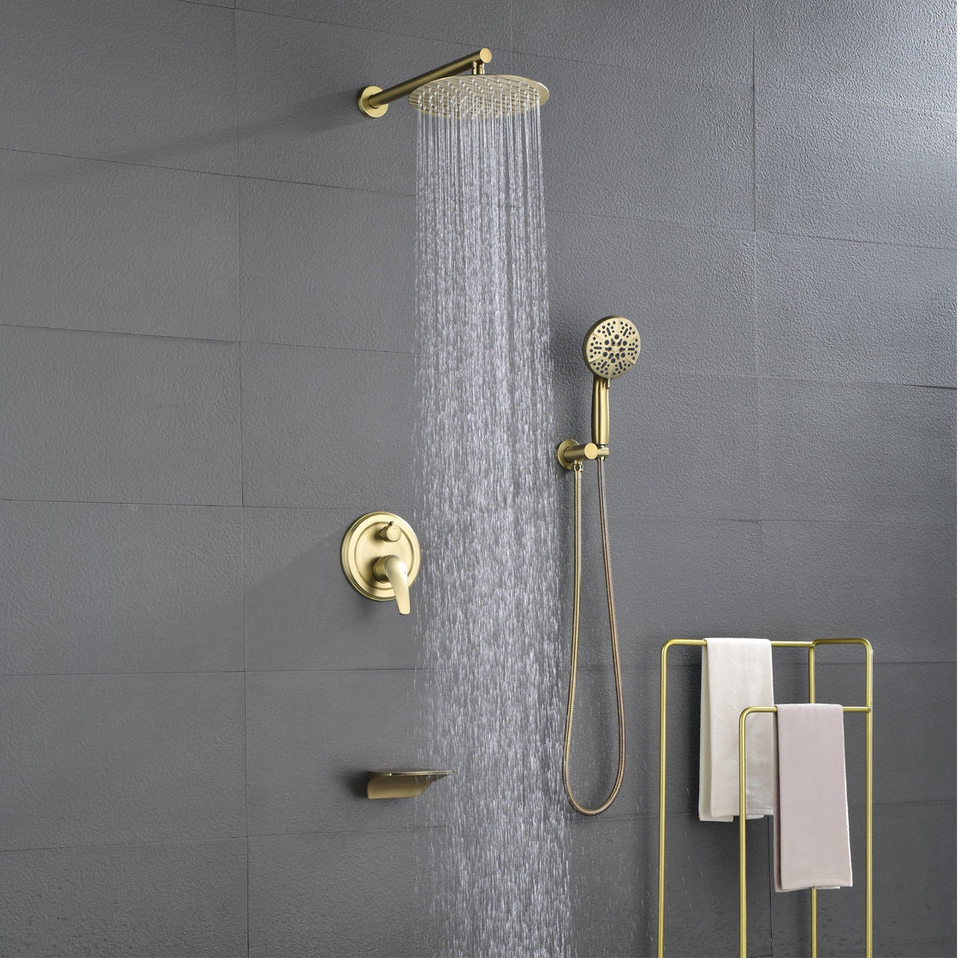 10 inch Single-Handle 3-Spray Round High Pressure Shower Faucet