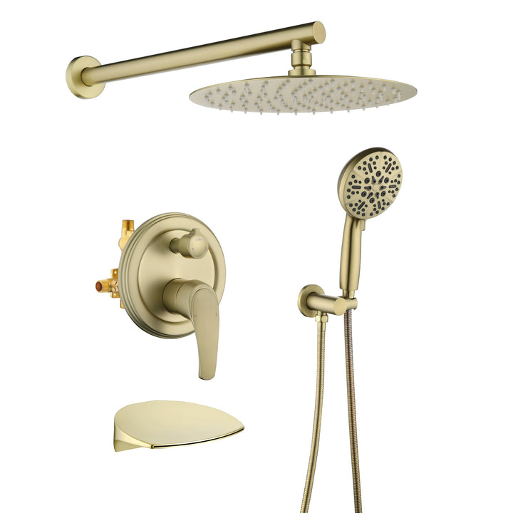 10 inch Single-Handle 3-Spray Round High Pressure Shower Faucet