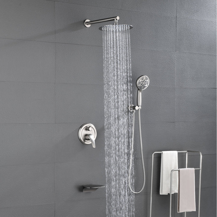 10 inch Single-Handle 3-Spray Round High Pressure Shower Faucet