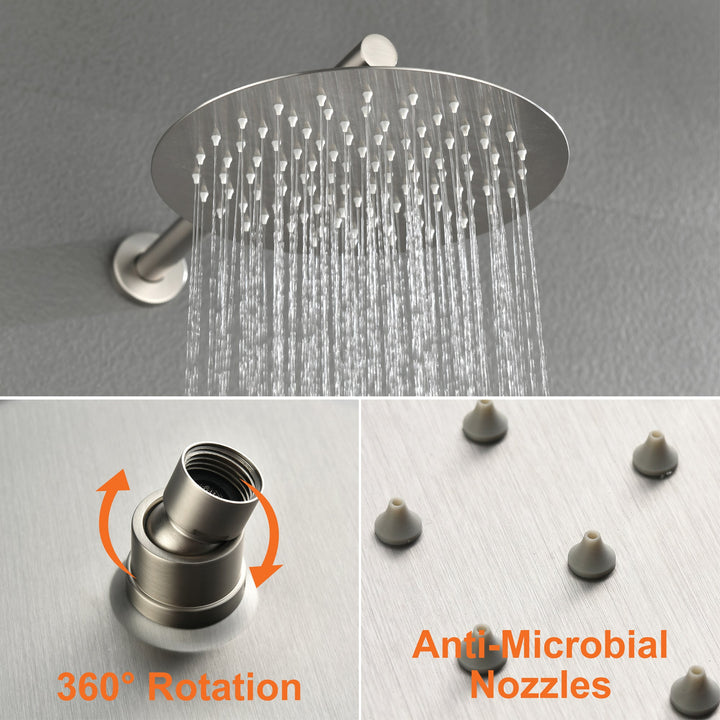 10 inch Single-Handle 3-Spray Round High Pressure Shower Faucet