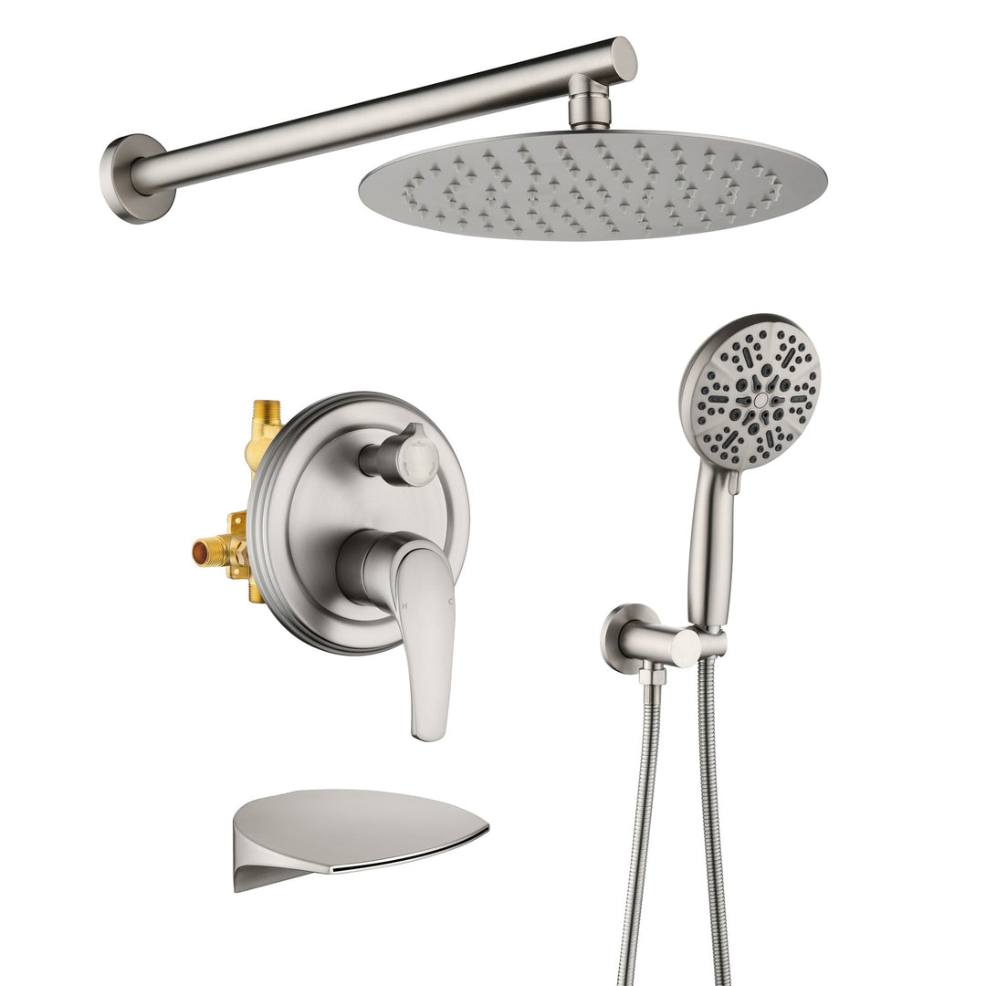 10 inch Single-Handle 3-Spray Round High Pressure Shower Faucet