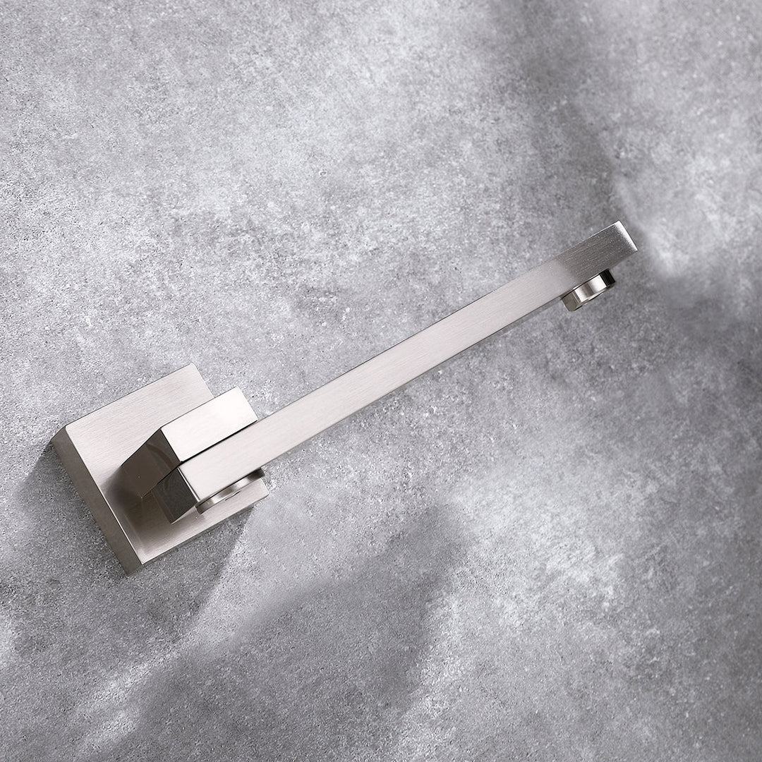 Wall Mounted Tub Filler With Tub Spout and Handheld Shower in  Brushed Nickel