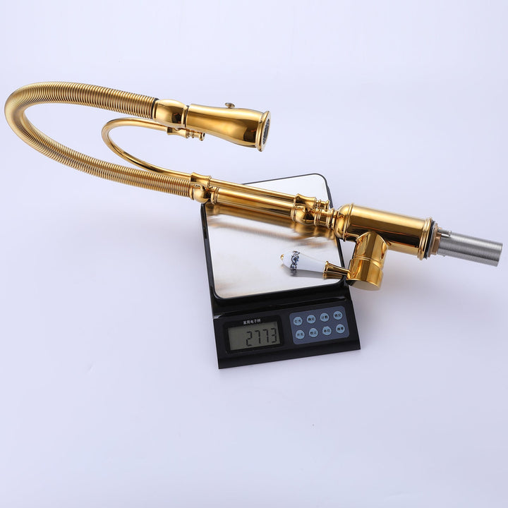 Pull Down Single Handle 360 Degree Rotation Kitchen Faucet