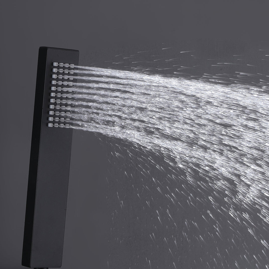 Wall Mounted Golden 3 Handle Thermostatic Shower System With 3 Body Jets