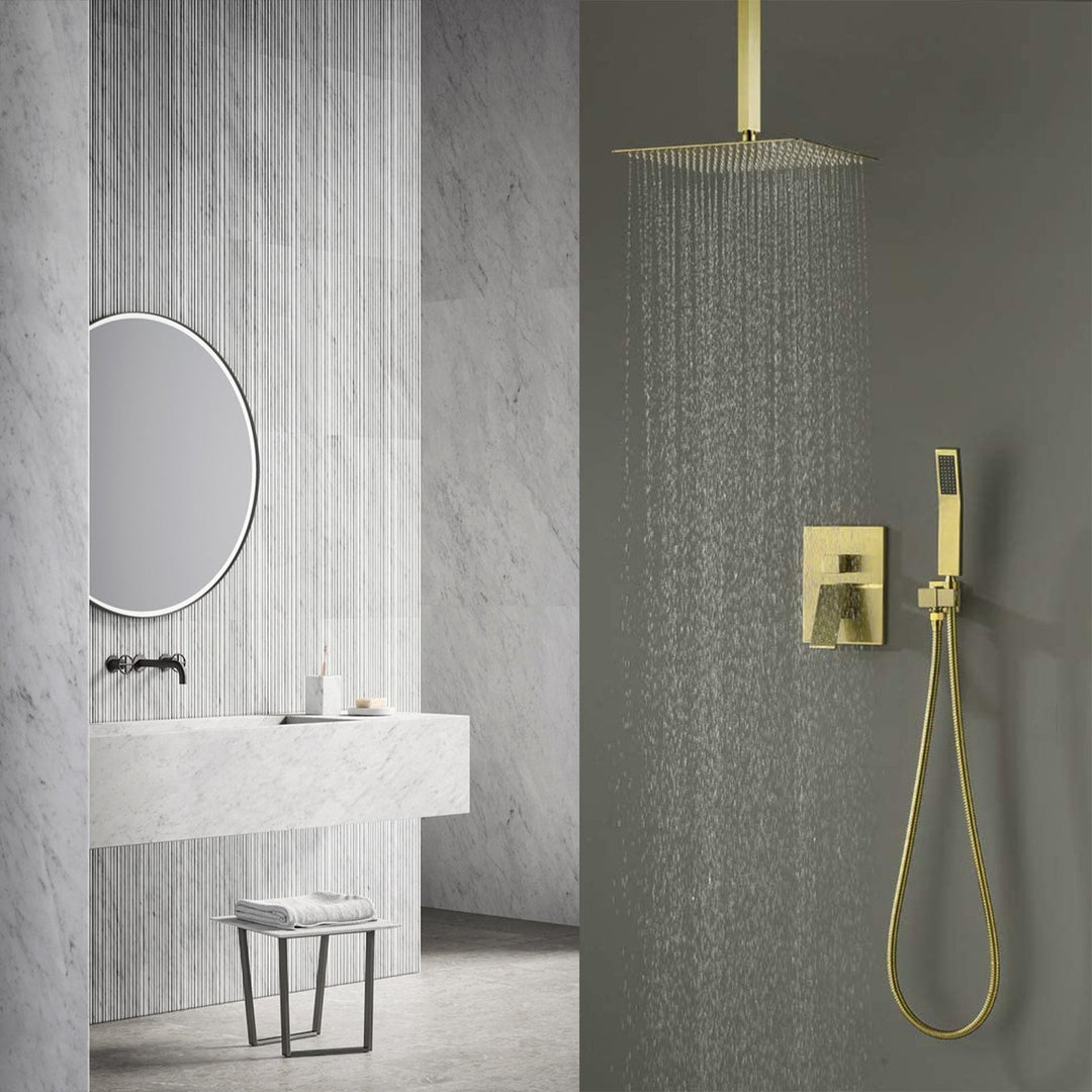 10 inch/ 12 inch/ 16 inch Shower Head and  Ceiling Mounted Shower System Combo Set with Handheld