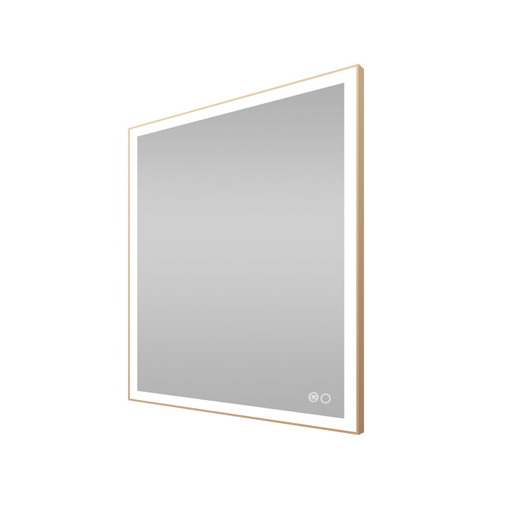 40 in. W x 32 in. H Aluminium Framed Rectangular LED Light Bathroom Vanity Mirror in Gold