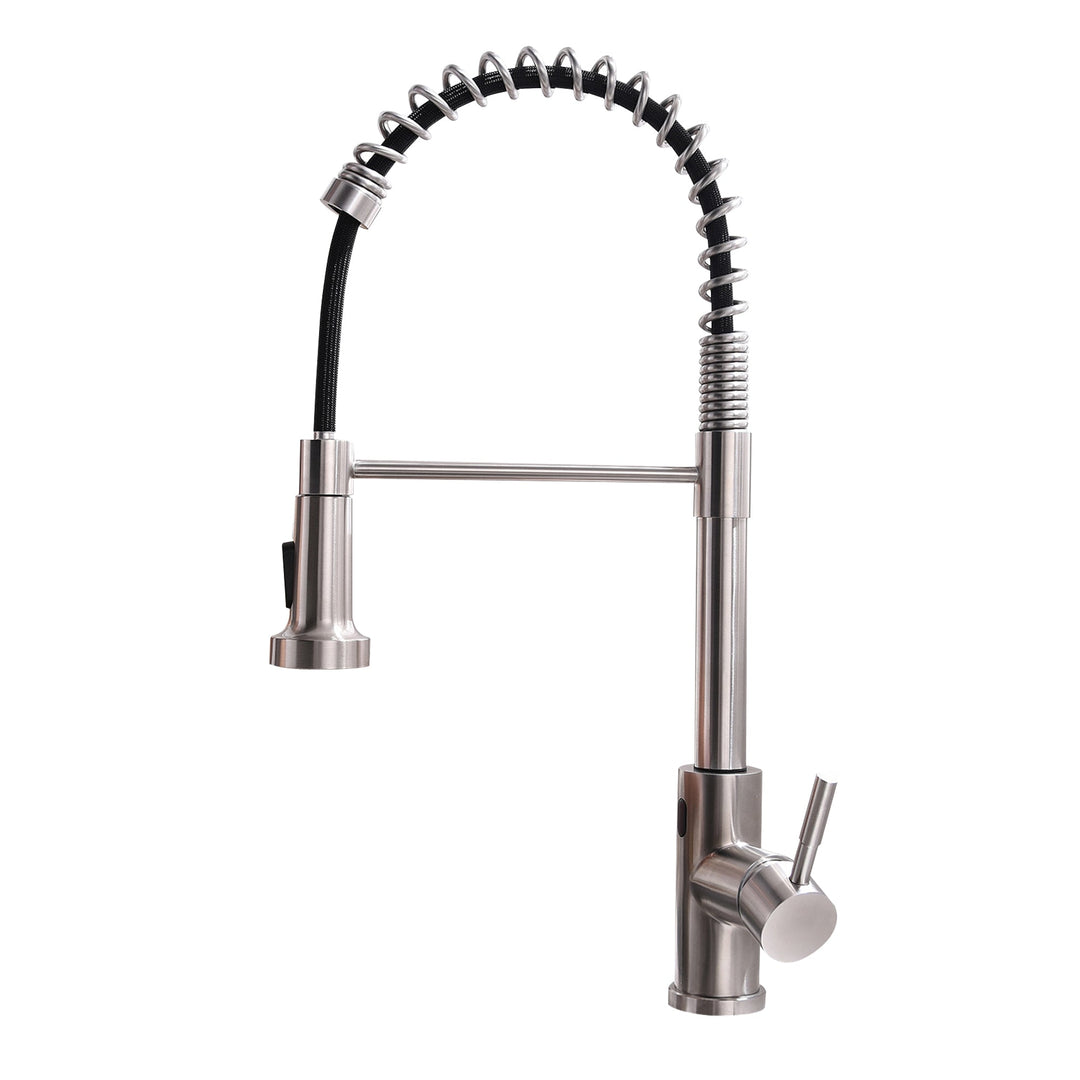 Single Handle Touch Pull Down Sprayer Kitchen Faucet with Deckplate and 360° Rotation