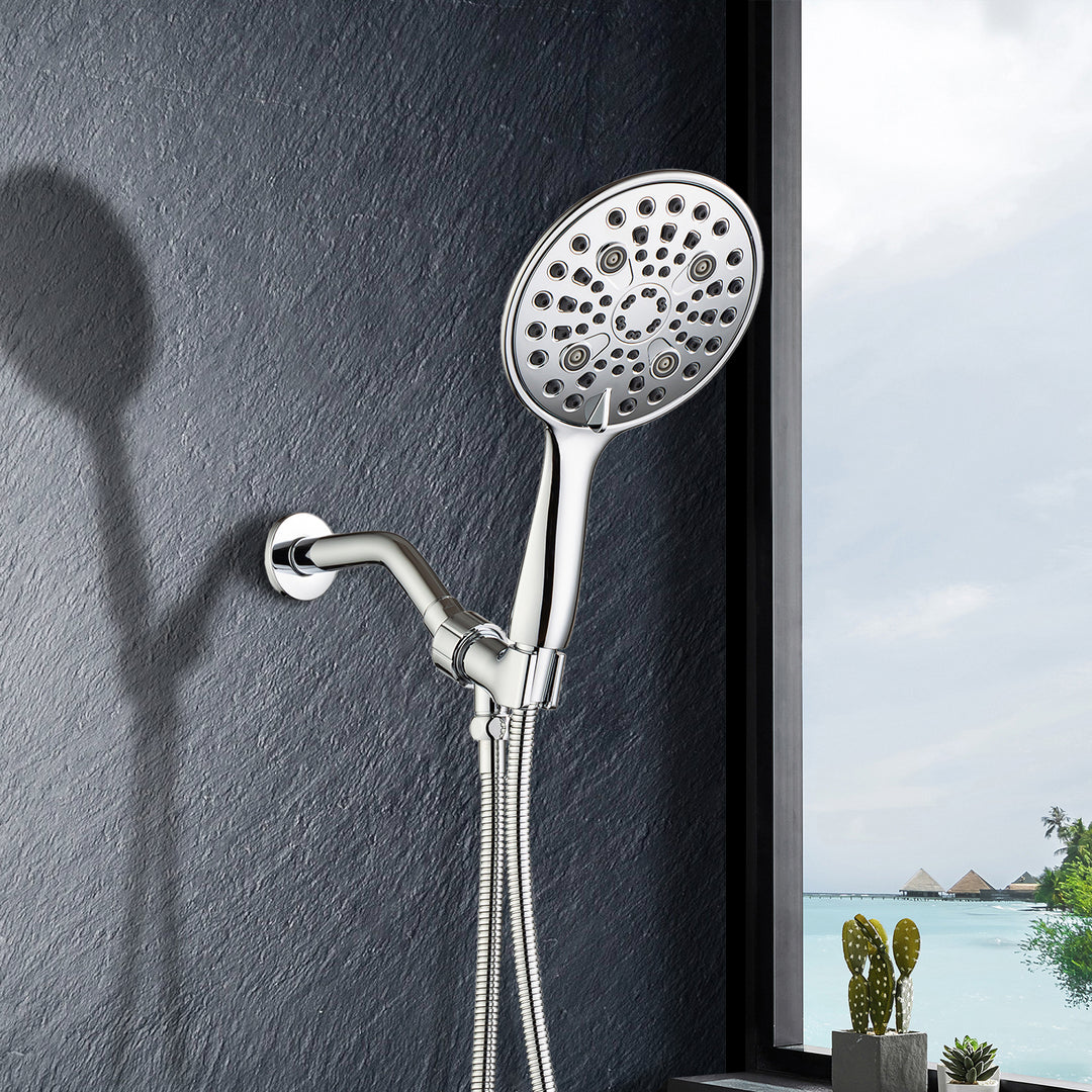 6-Spray Patterns Wall Mount 2.5 GPM 6 in. Wall Mount Handheld Shower Head