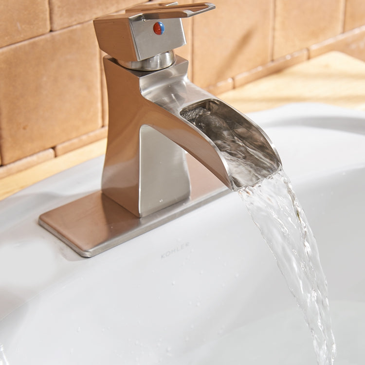 Single Handle Single Hole Bathroom Faucet Pop-Up Drain Included and Supply Line