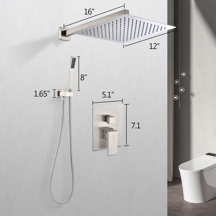 12 in. Rain Shower Head Systems Wall Mounted Shower
