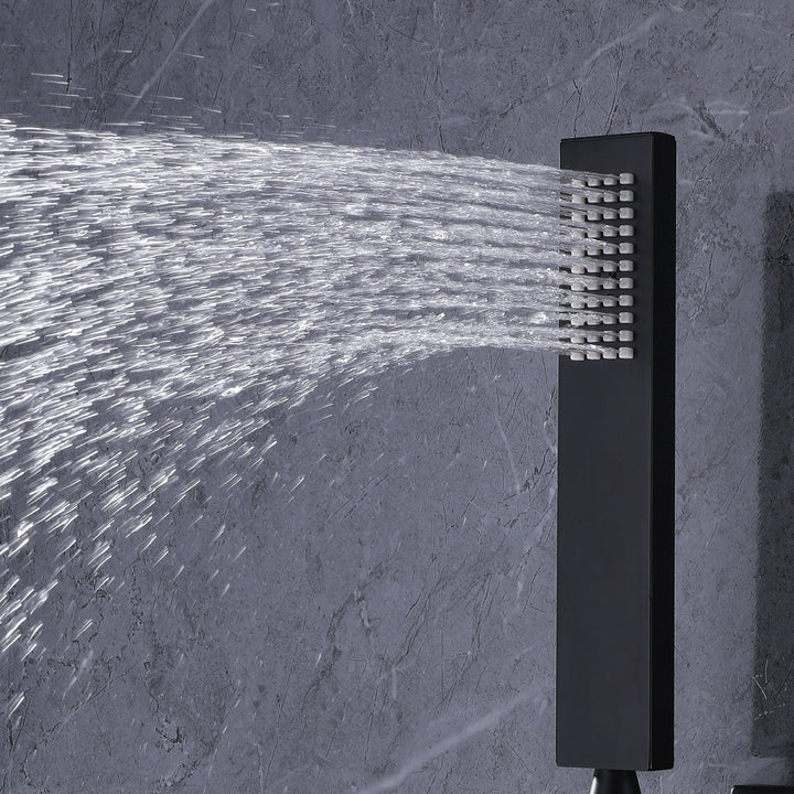10 inch Thermostatic Rainfall Shower System With 3 PCS Body Jets Mixer Set