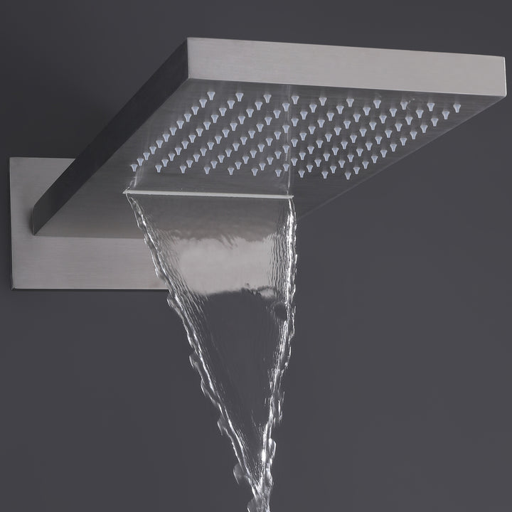 Wall Mounted Golden 3 Handle Thermostatic Shower System With 3 Body Jets
