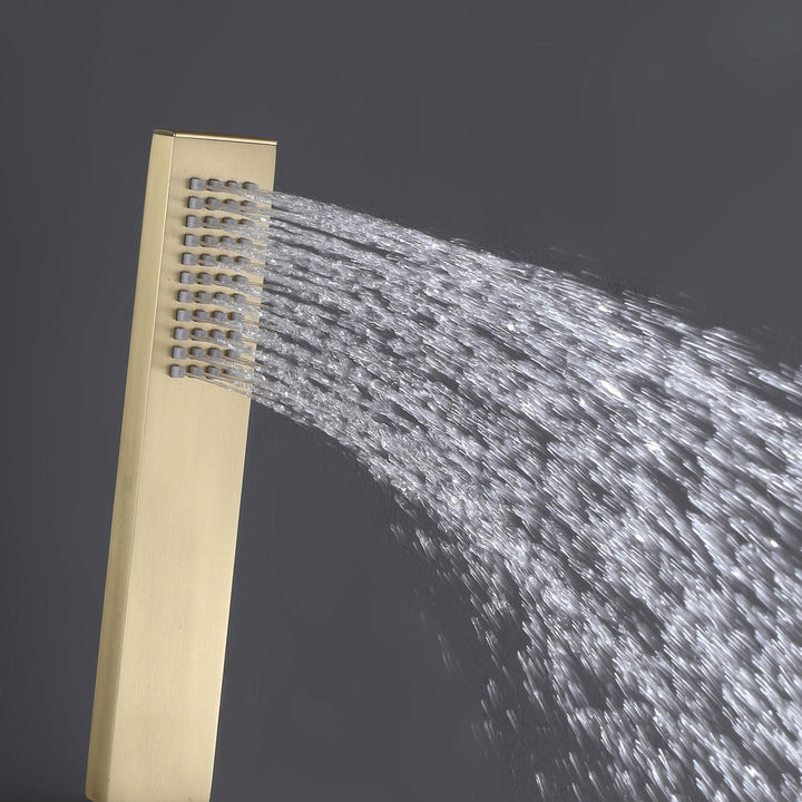 10 inch Thermostatic Rainfall Shower System With 3 PCS Body Jets Mixer Set