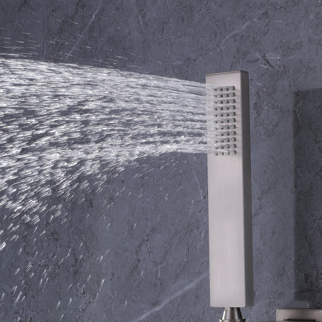 10 inch Thermostatic Rainfall Shower System With 3 PCS Body Jets Mixer Set
