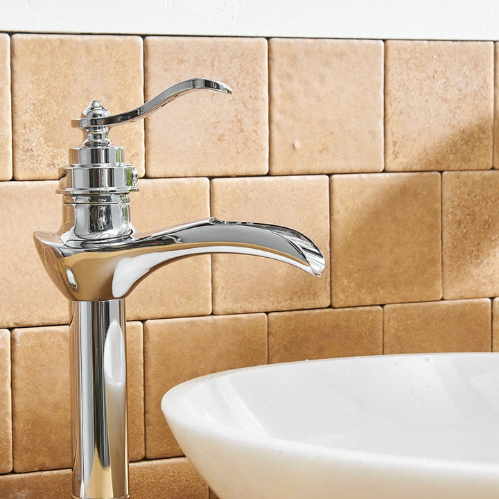 Single Handle Single Hole Bathroom Faucet Pop-Up Drain Included and Supply Lines