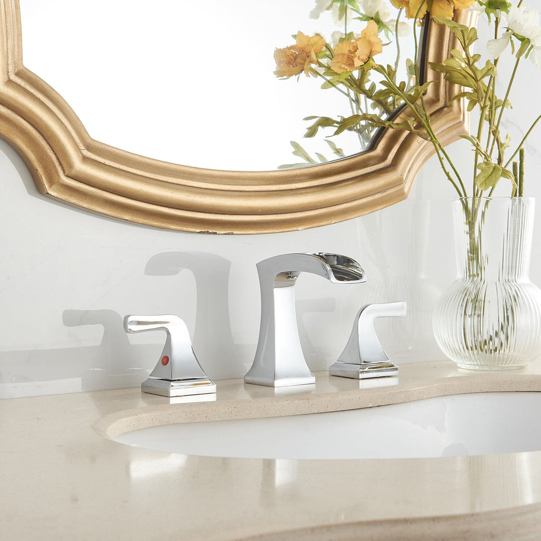 8 in. Widespread 2-Handle Waterfall Bathroom Sink Faucet