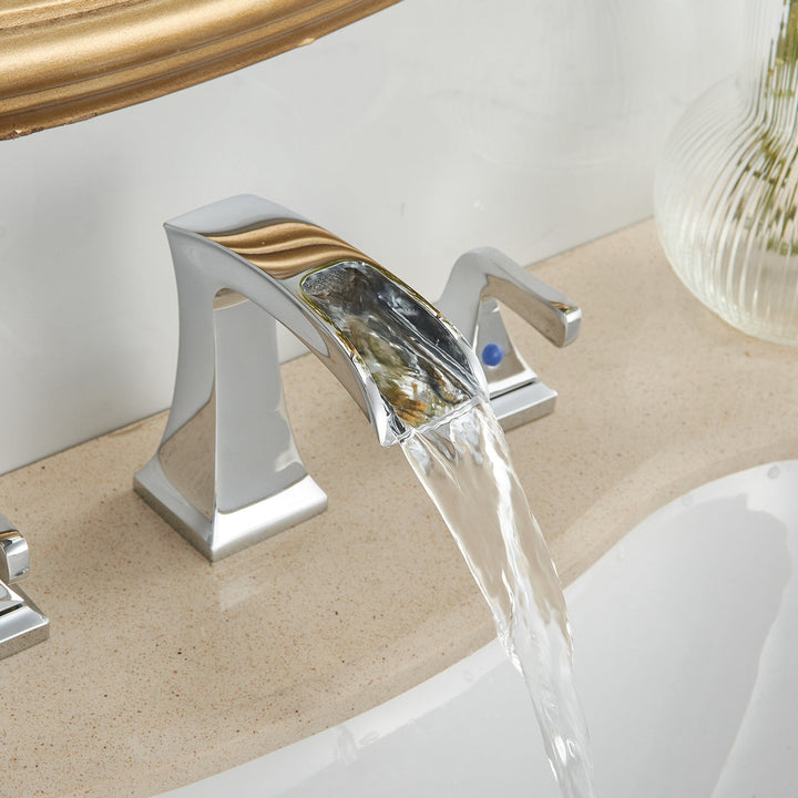 8 in. Widespread 2-Handle Waterfall Bathroom Sink Faucet