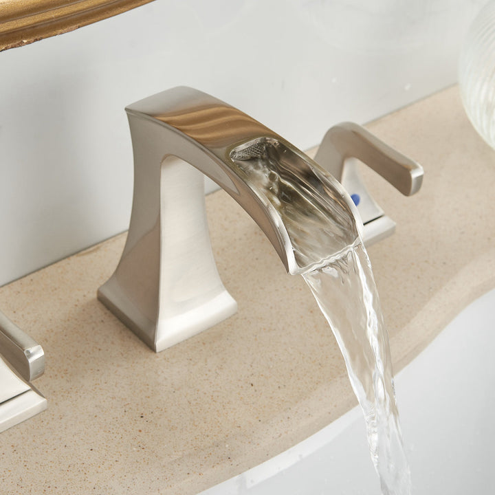 8 in. Widespread 2-Handle Waterfall Bathroom Sink Faucet