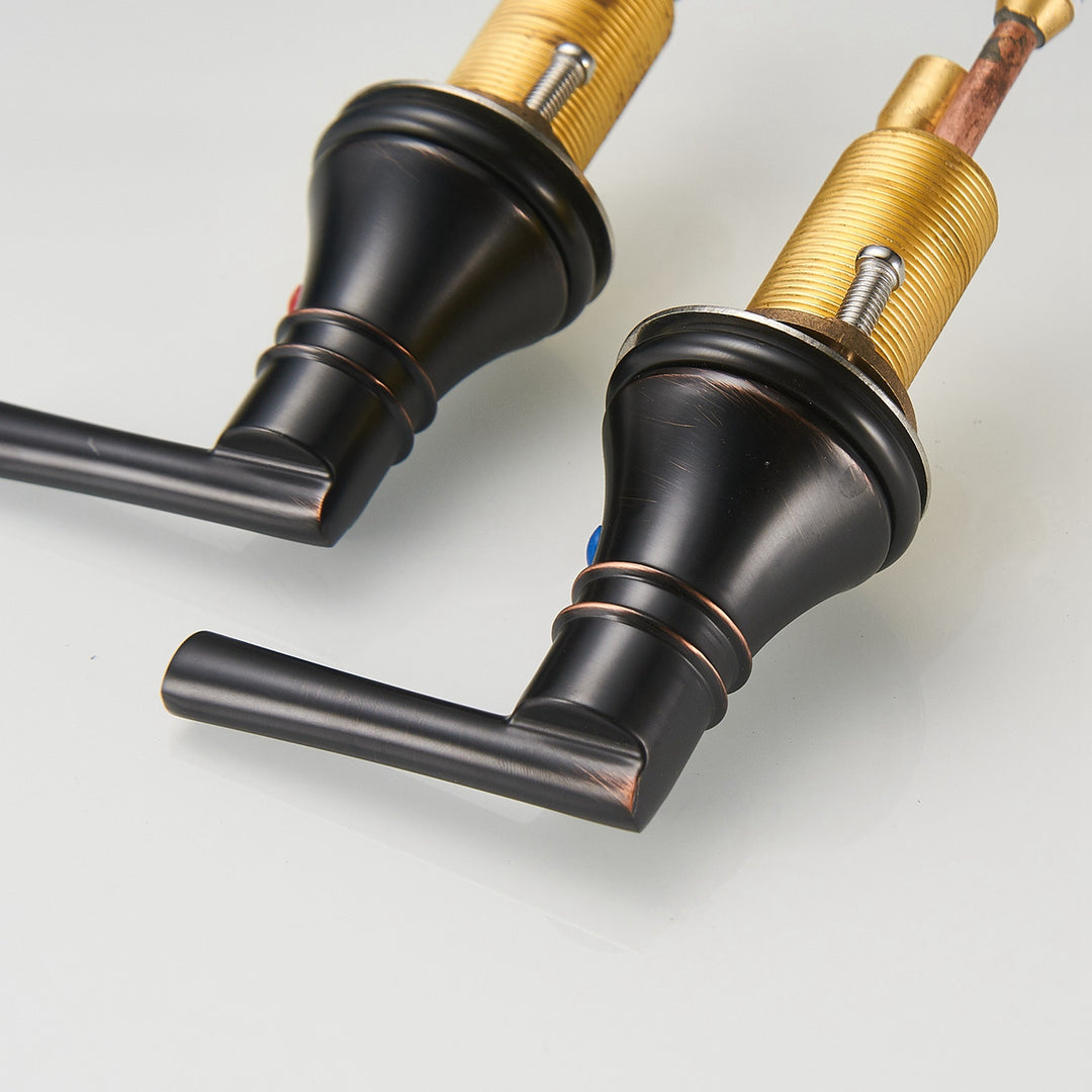 8 in. J-Spout Widespread 2-Handle Bathroom Sink Faucet in Oil Rubbed Bronze
