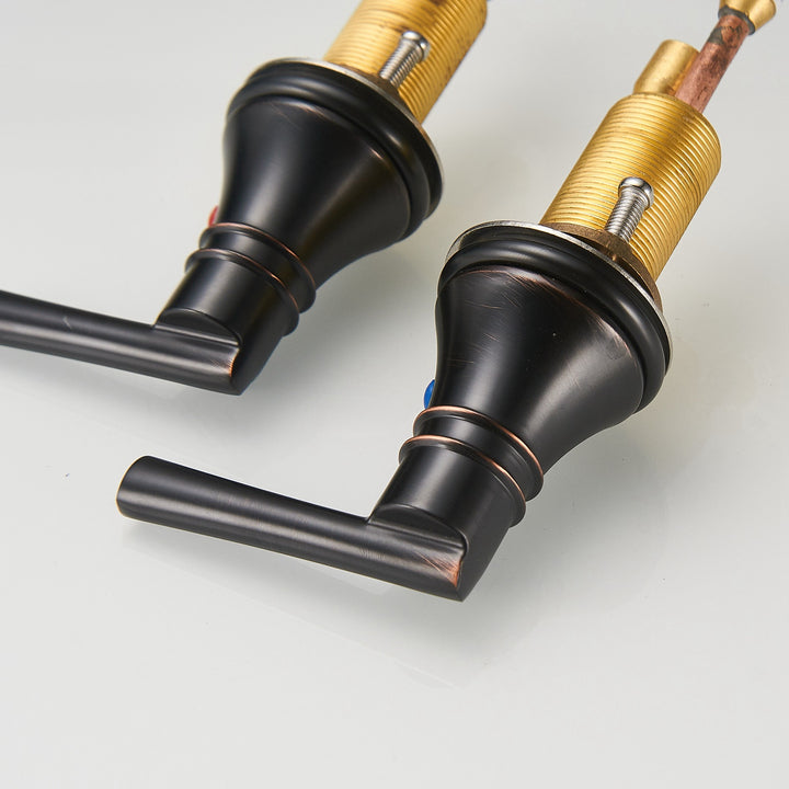 8 in. J-Spout Widespread 2-Handle Bathroom Sink Faucet in Oil Rubbed Bronze
