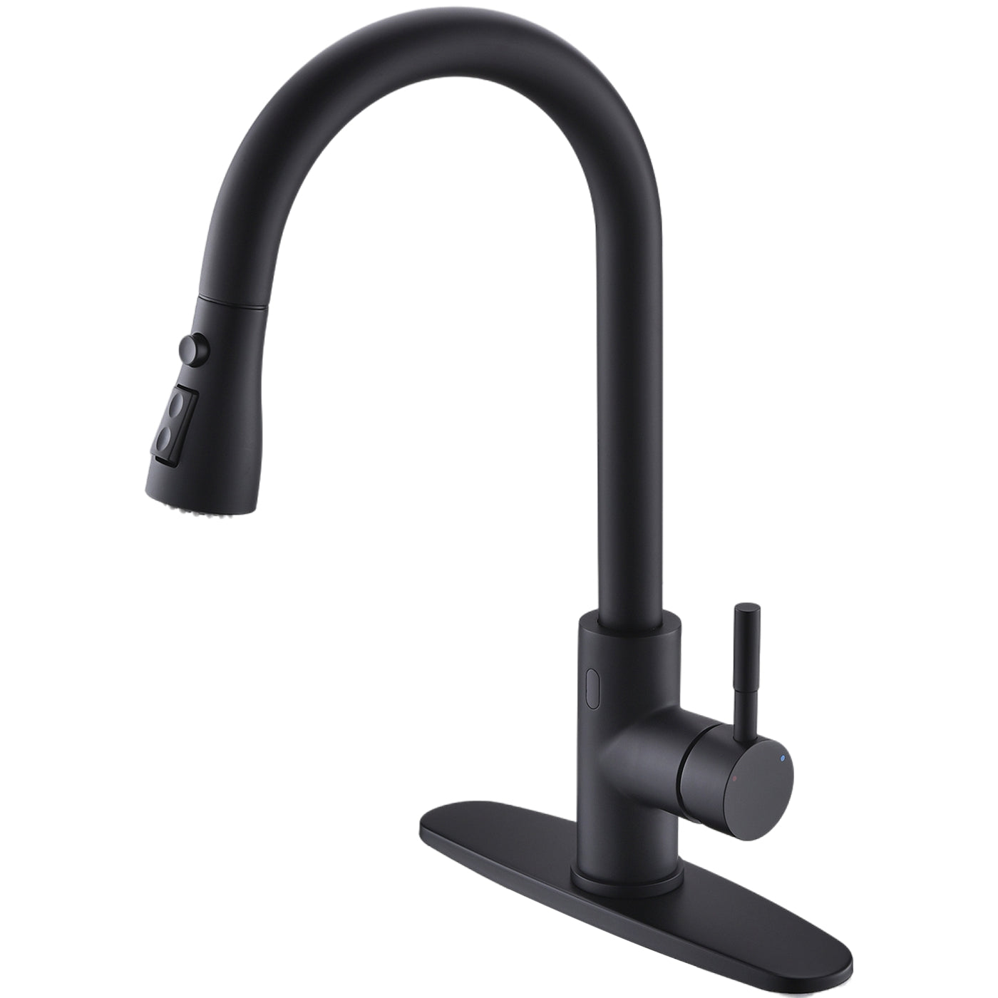 Single-Handle Touchless/Touch On Pull-Down Sprayer 2 Spray High Arc Kitchen Faucet with Deck Plate