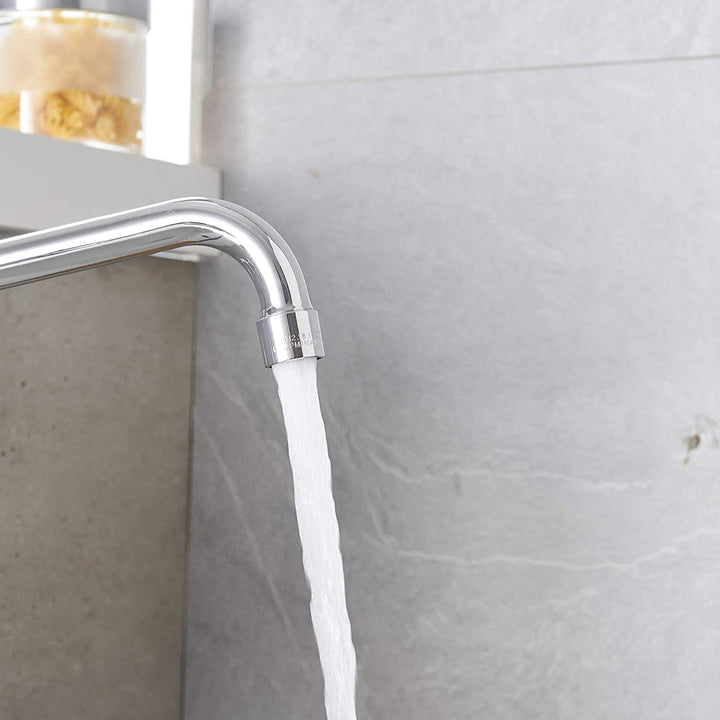 2-Handle Wall Mount Kitchen Faucet With 10 Inch Swivel Spout