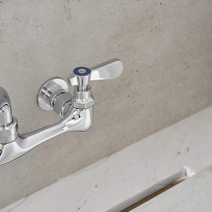 2-Handle Wall Mount Kitchen Faucet With 10 Inch Swivel Spout