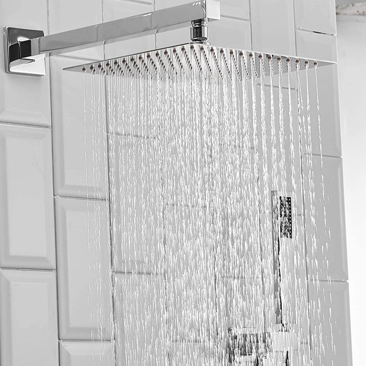 10inch/ 12inch/ 16inch Showerhead Single-Handle 2-Spray Square  Shower Faucet Valve Included