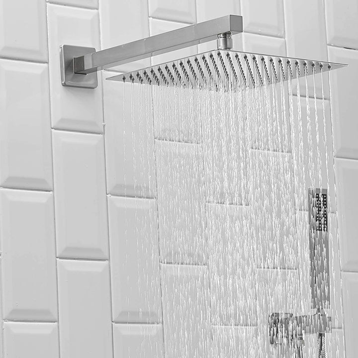 10inch/ 12inch/ 16inch Showerhead Single-Handle 2-Spray Square  Shower Faucet Valve Included
