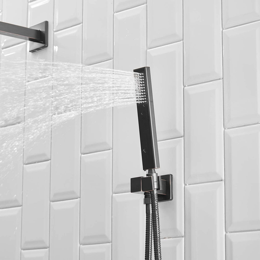 10inch/ 12inch/ 16inch Showerhead Single-Handle 2-Spray Square  Shower Faucet Valve Included