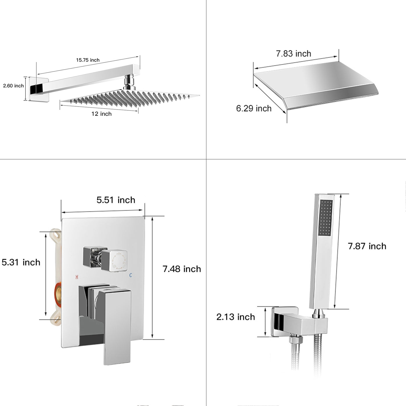rain shower head system