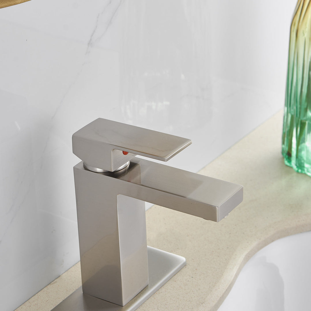 Single Hole Single-Handle Low-Arc Bathroom Faucet With Pop-up Drain Assembly