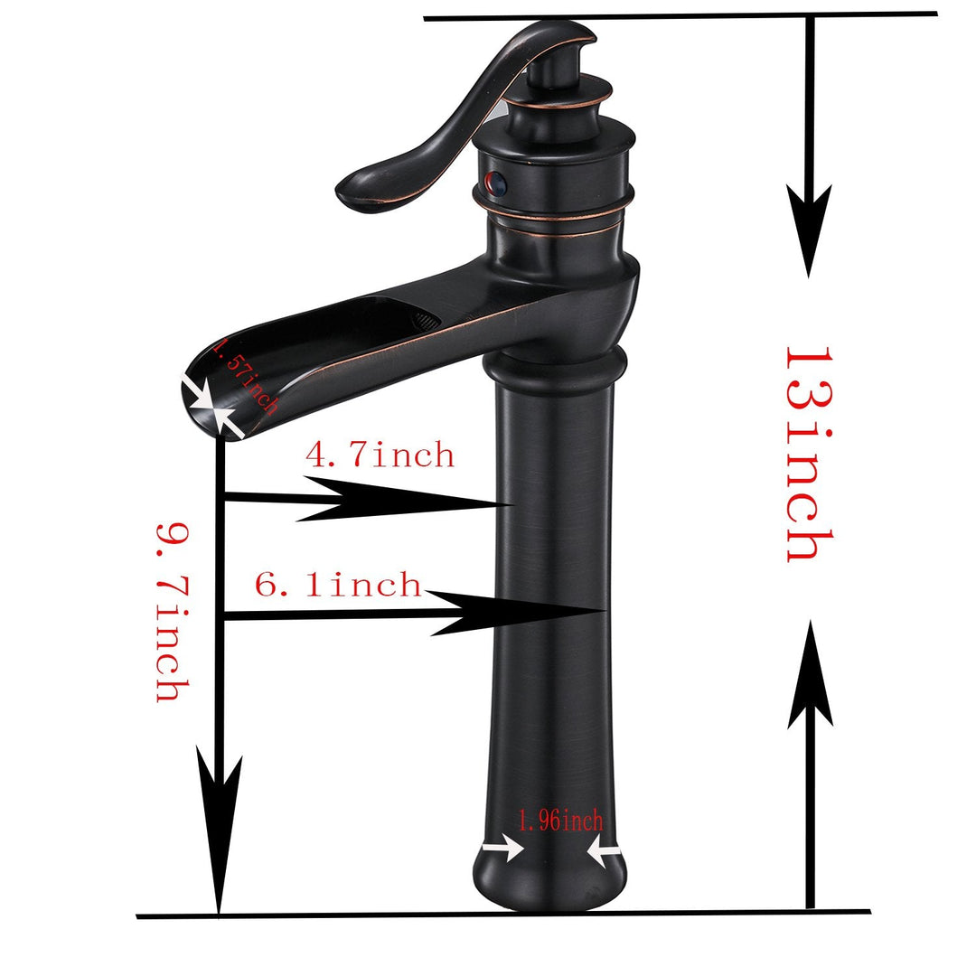 Single-Hole Single-Handle Bathroom Faucet High Spout with Drain Kit Included Corrosion Resistance