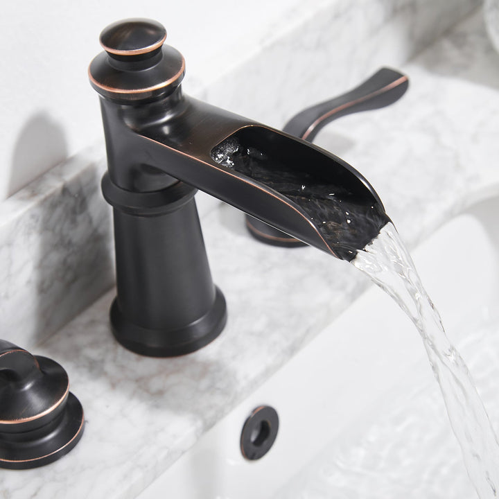 8 in. Widespread Retro Double Handle Bathroom Faucet in Oil Rubbed Bronze(Valve Included)