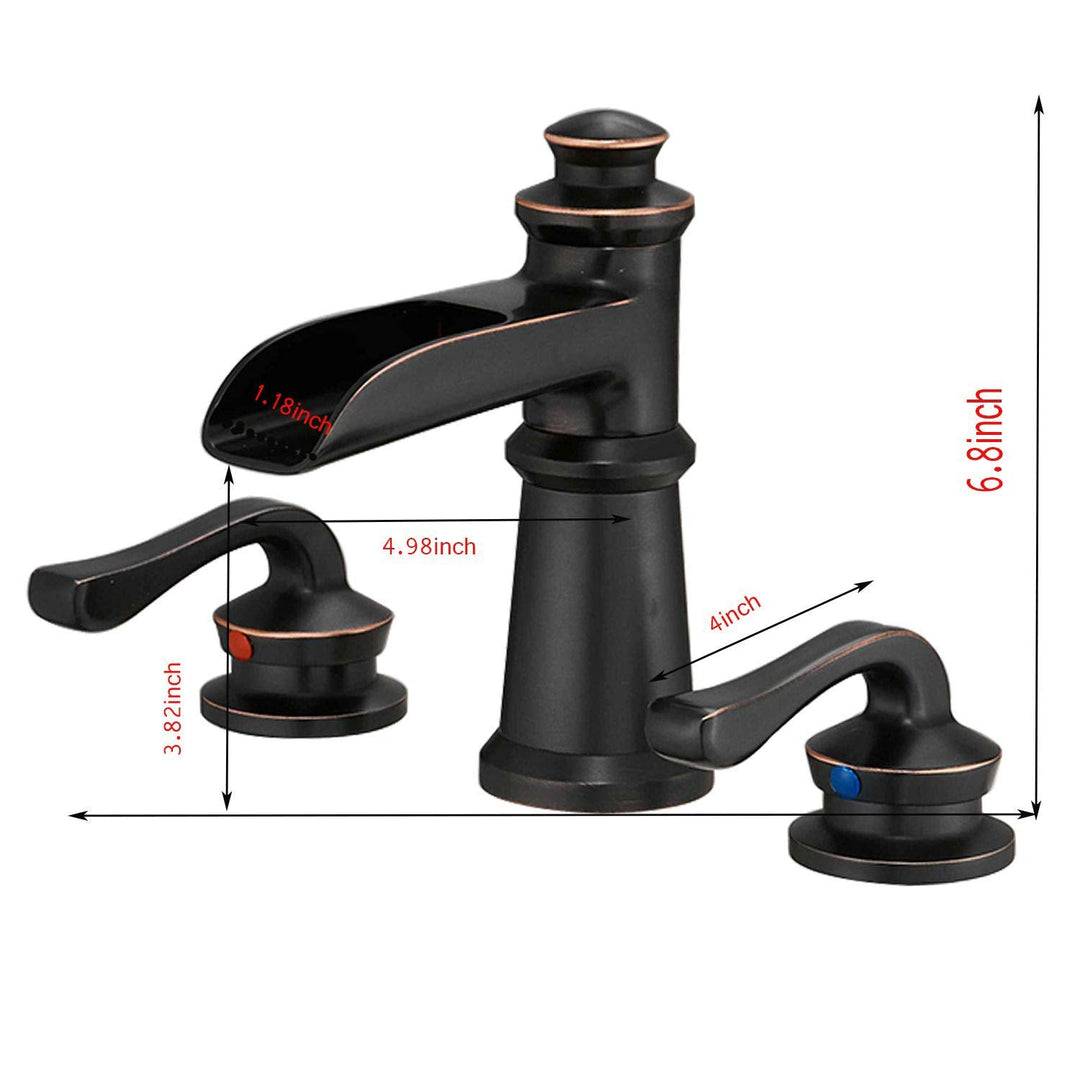 8 in. Widespread Retro Double Handle Bathroom Faucet with Pop-up Drain in Oil Rubbed Bronze