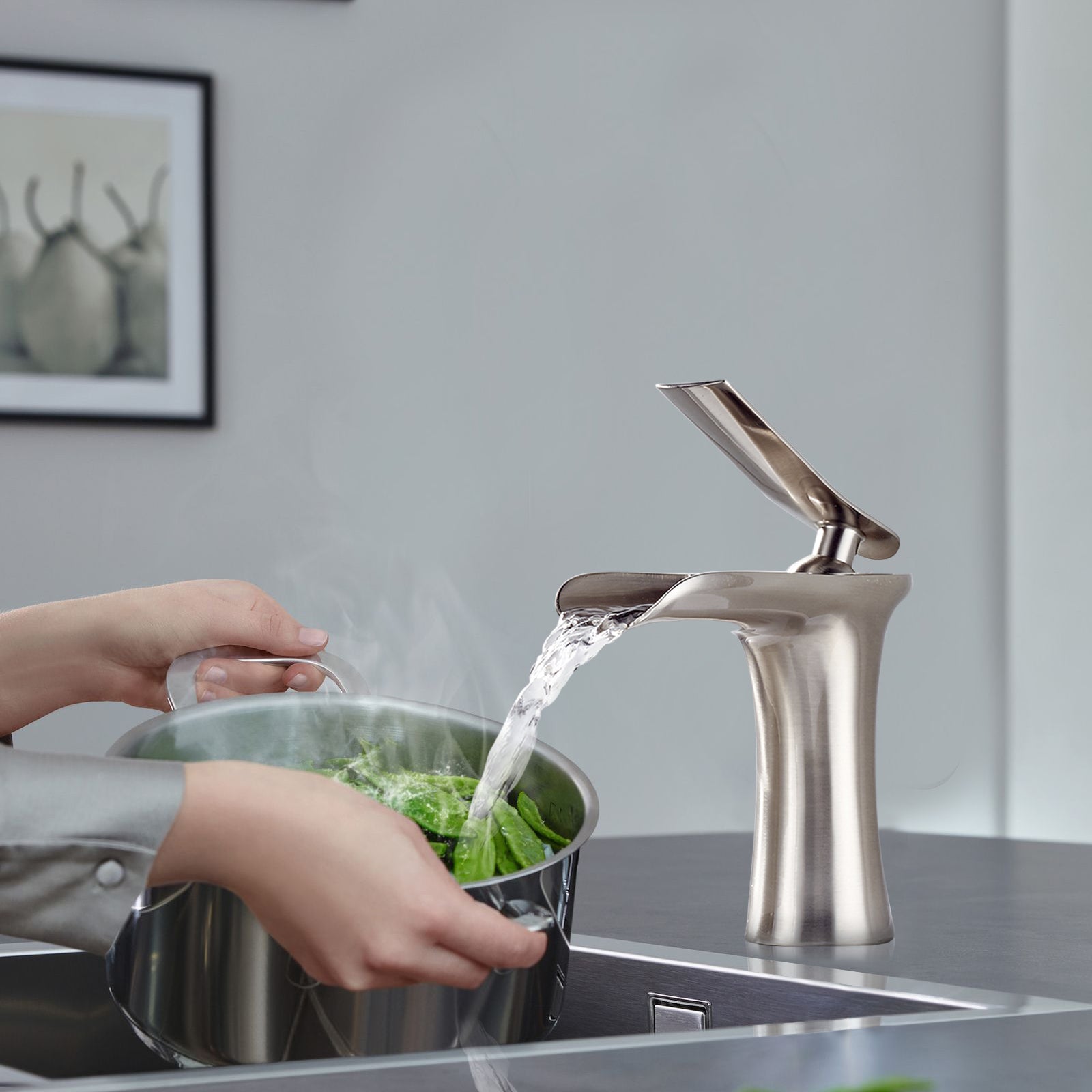 bathroom sink and faucet