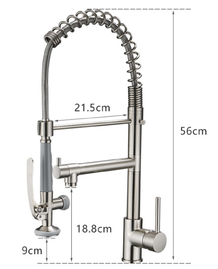 Single Handle Pull Down Sprayer Kitchen Faucet with 360° Rotation and LED Light in Brushed Nickel