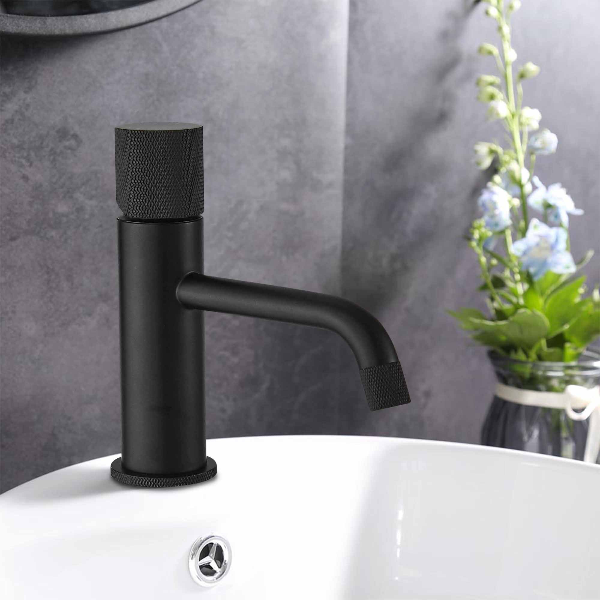 black single hole bathroom faucet